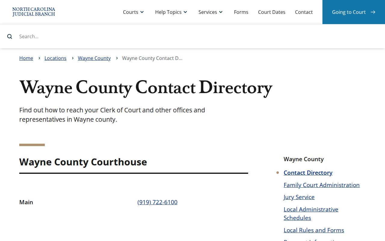 Wayne County court contact source for 72-hour release records