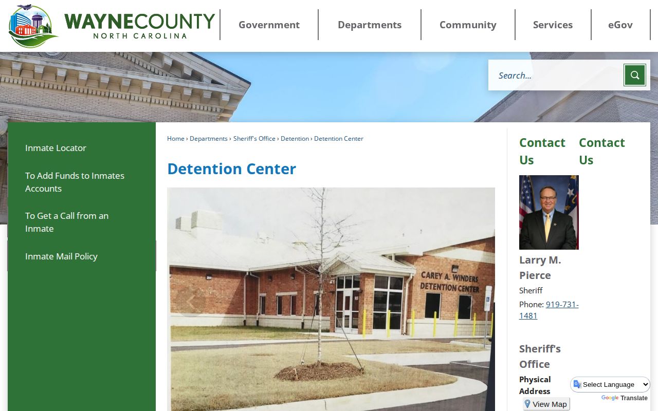 Wayne County released inmate detention center source
